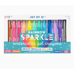 ooly Ooly Rainbow Sparkle Metallic Watercolor Gel Crayons - Set of 12