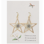 ZAD ZAD Gold Star Dried Flower Earrings