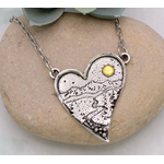 ZAD ZAD Love the Outdoors Heart Silver Necklace