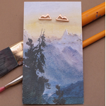 ZAD ZAD Mountain View Fine Art Gold Post Earrings
