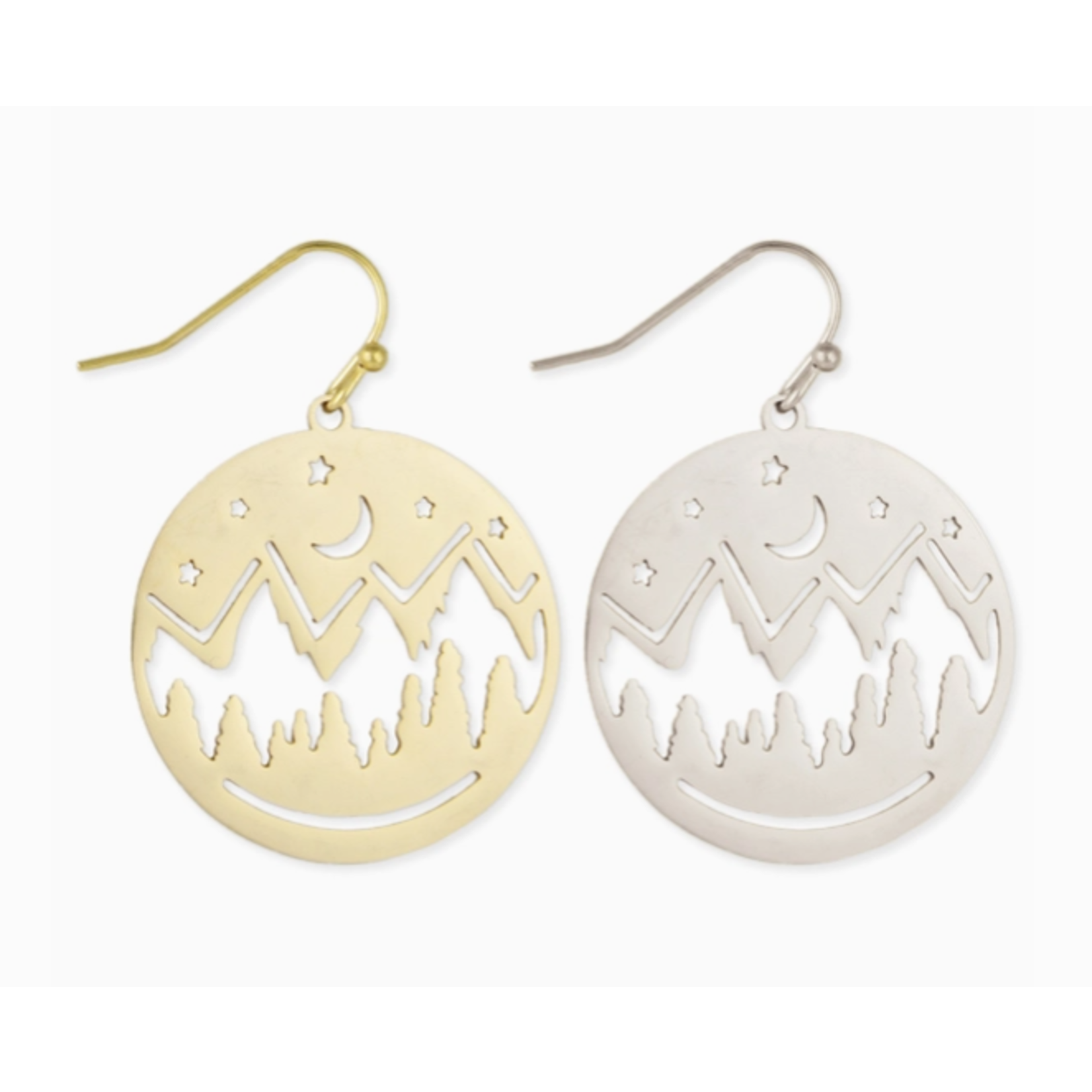 ZAD ZAD Open Skies Cutout Mountain Round Earrings
