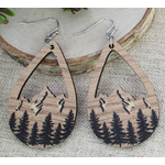 ZAD ZAD Rustic Range Wood Mountain Earrings