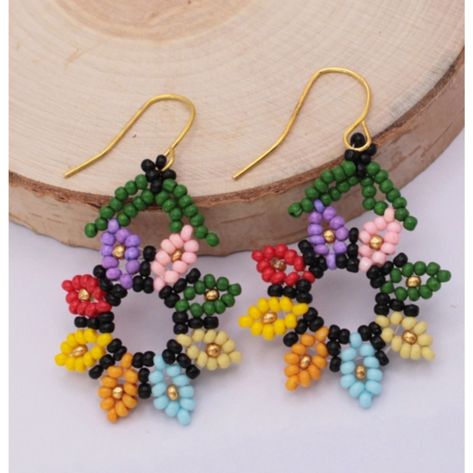 ZAD ZAD Spring Bloom Beaded Flower Earrings