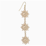ZAD ZAD Sunny Day Triple Sun Gold Earrings