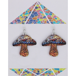 ZAD ZAD Tiffany Mushroom Stained Glass Look Earrings