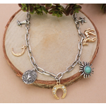 ZAD ZAD Western Charm Gold Silver Charm Necklace