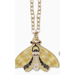ZAD ZAD Yellow Black Enamel Moth Gold Necklace