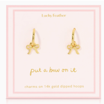 Lucky Feather Lucky Feather Beautiful Bows - Bow Charm Hoops - Gold