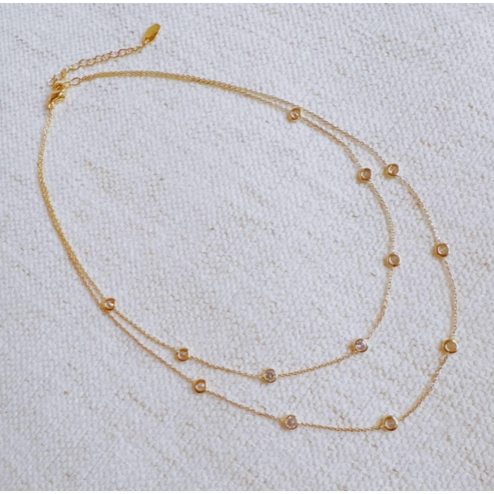 Ellison+Young E&Y Crystal Bezel Station Layered Necklace