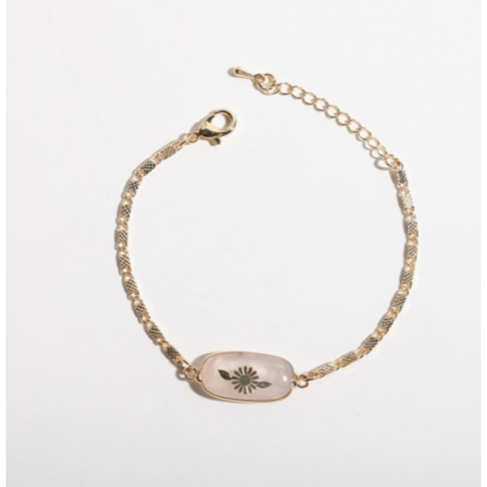 ACCITY Pink Opal Flower Bracelet