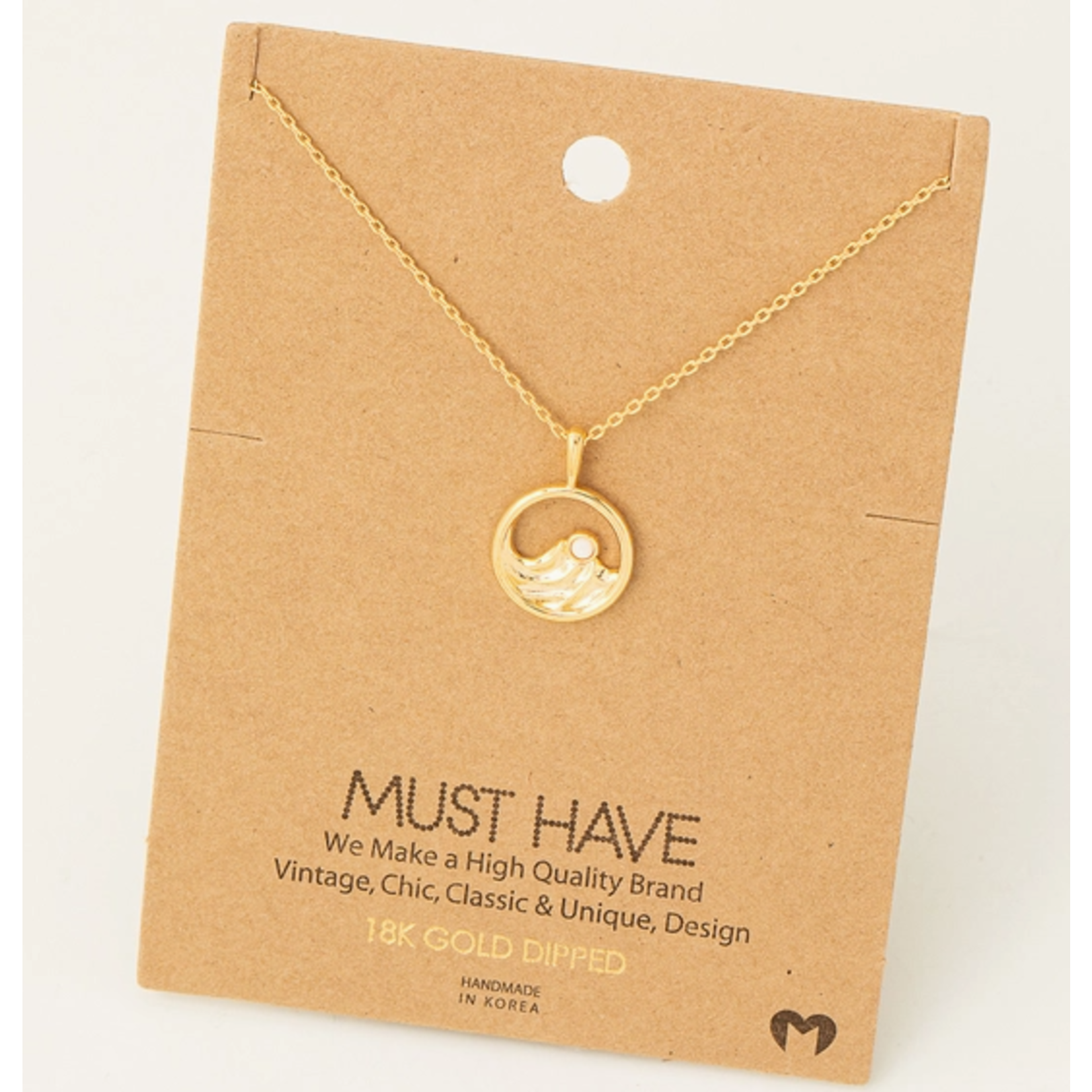 Fame Accessories FA Mini Mountain Opal Pendant Necklace Gold