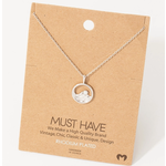 Fame Accessories FA Mini Mountain Opal Pendant Necklace Silver