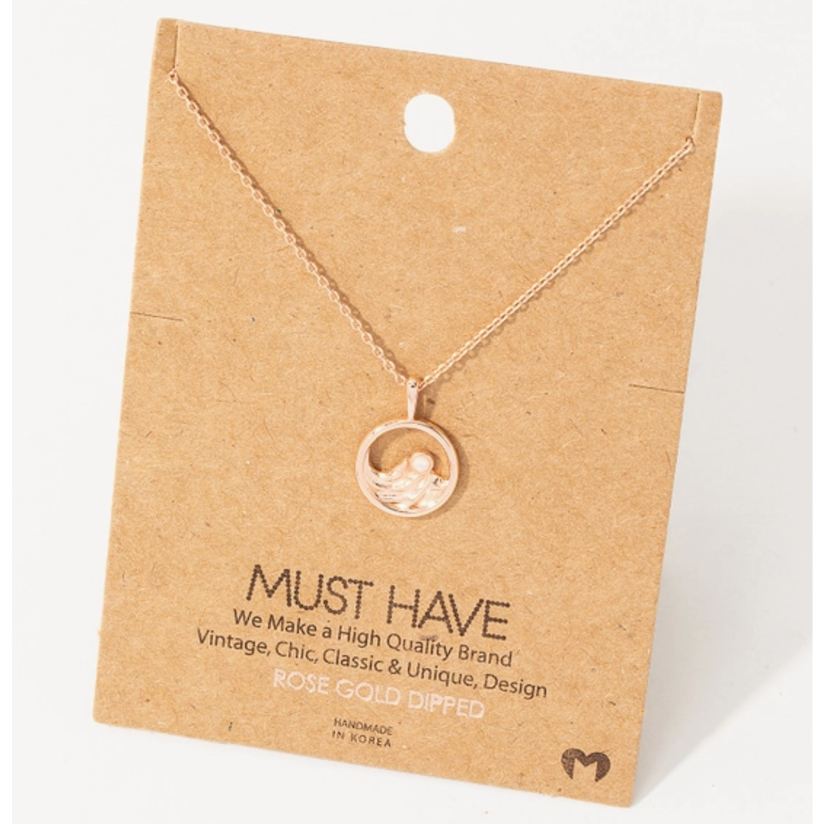Fame Accessories FA Mini Mountain Opal Pendant Necklace Rose Gold