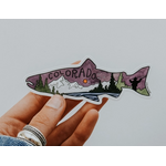Sticker Girl Sticker Girl  Purple Colorado Fly Fish Outline Vinyl Sticker