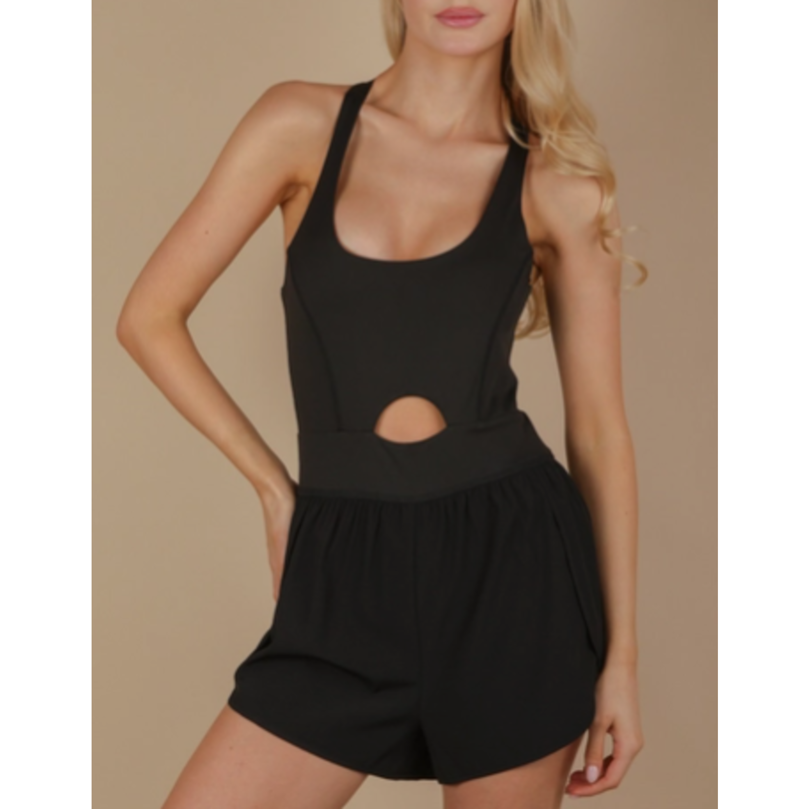 Very J Very J Front Cutout Romper Activewear