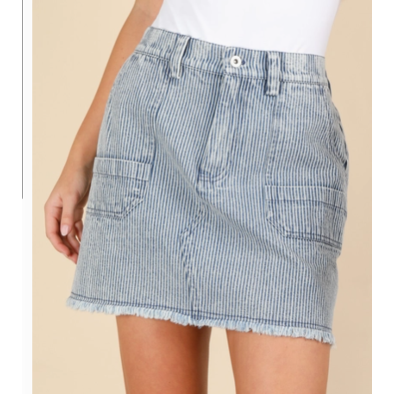 Very J Very J -Washed Striped Skirt
