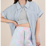 Very J Very J Dolman Sleeve Crinkled Woven Shirt