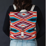 Panache Apparel Panache Red, Blue, Orange & Cream Aztec Backpack