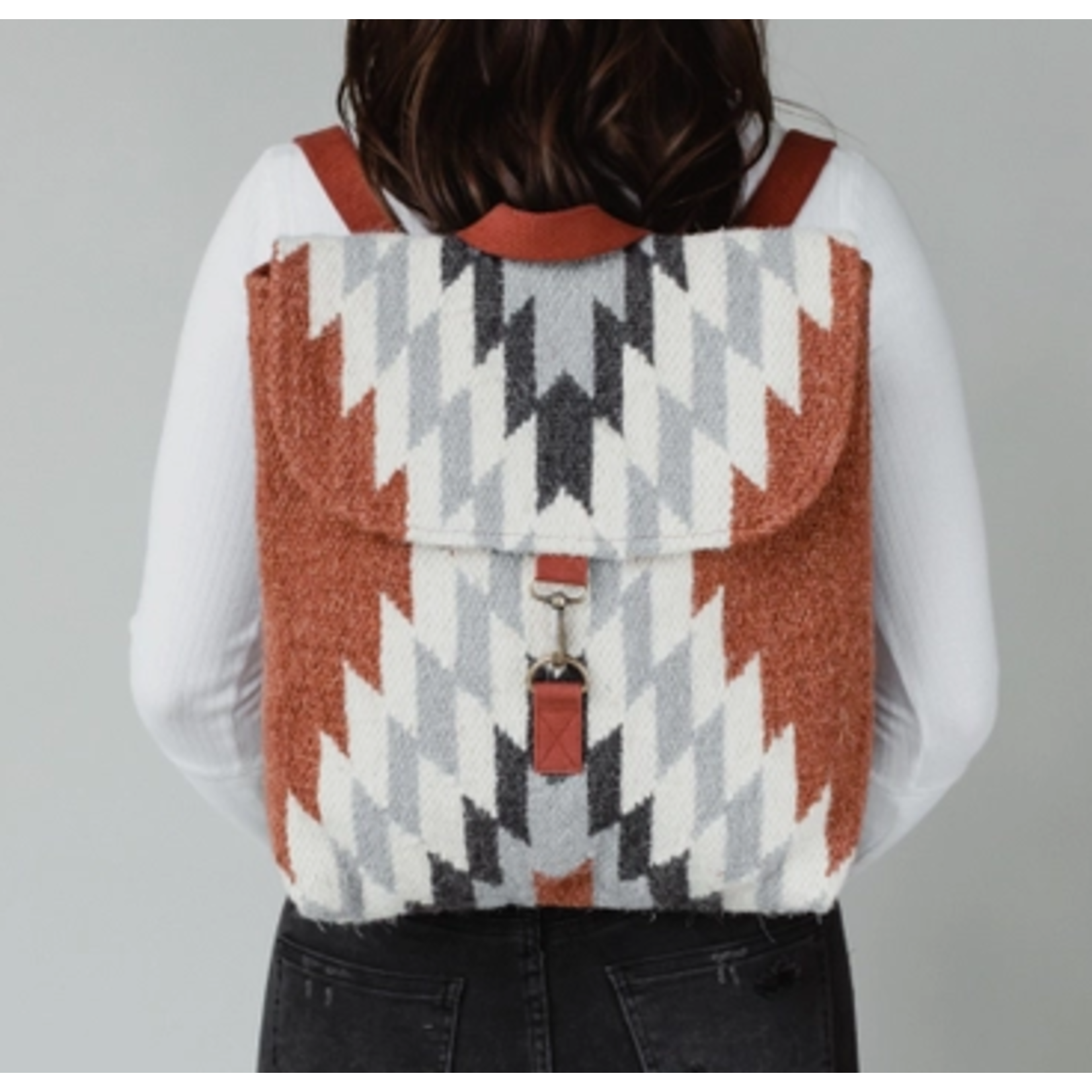 Panache Apparel Panache Rust, Cream & Gray Aztec Backpack