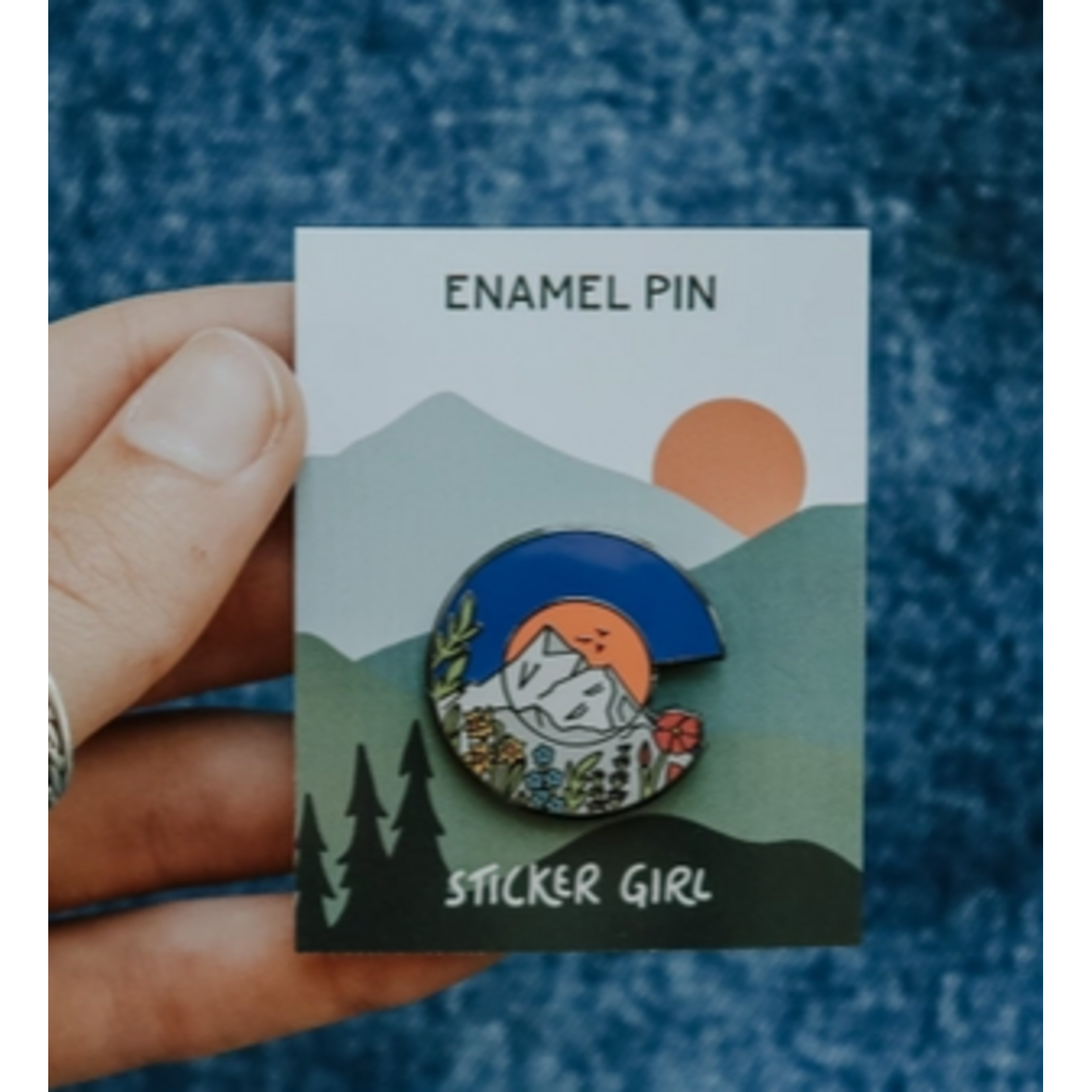 Sticker Girl Sticker Girl Colorado Floral 'c' Sign Lapel Pin