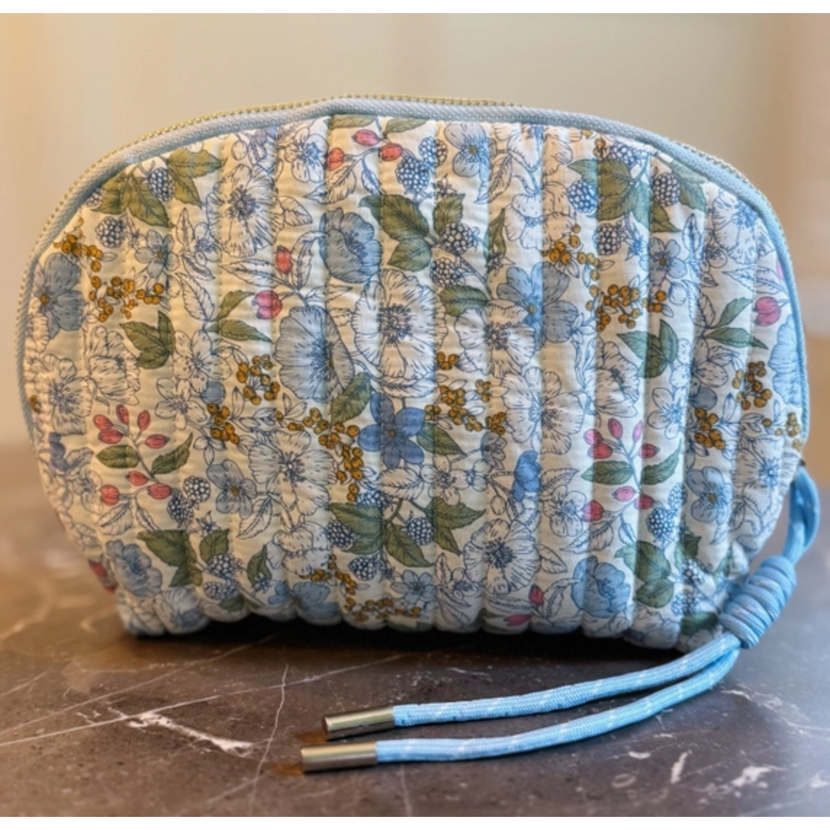 Ellison+Young E&Y Quilted Floral Cosmetic Case Blue Mix