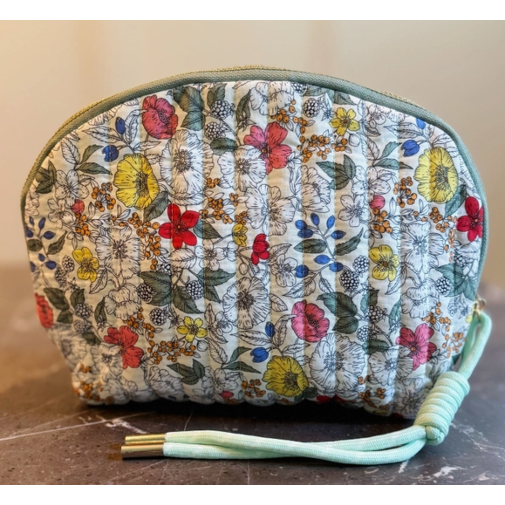 Ellison+Young E&Y Quilted Floral Cosmetic Case Red Mix