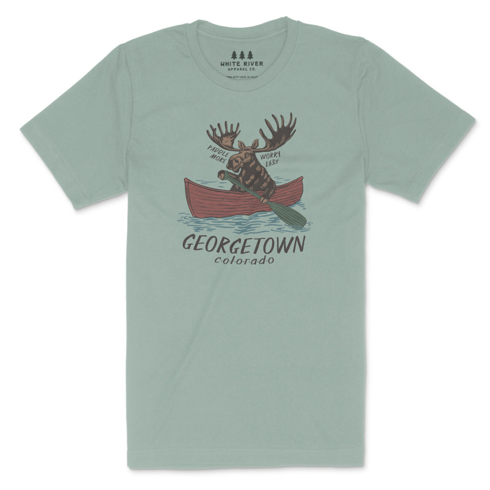 Whte River Apprel WRA GTown Moose Paddle  T-Shirt