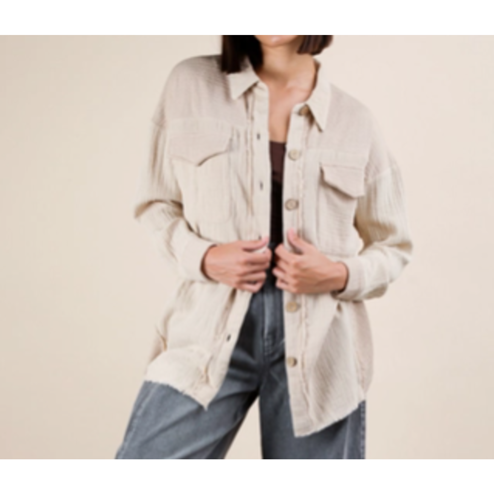 Very J VERY J Gauze Shacket Jacket