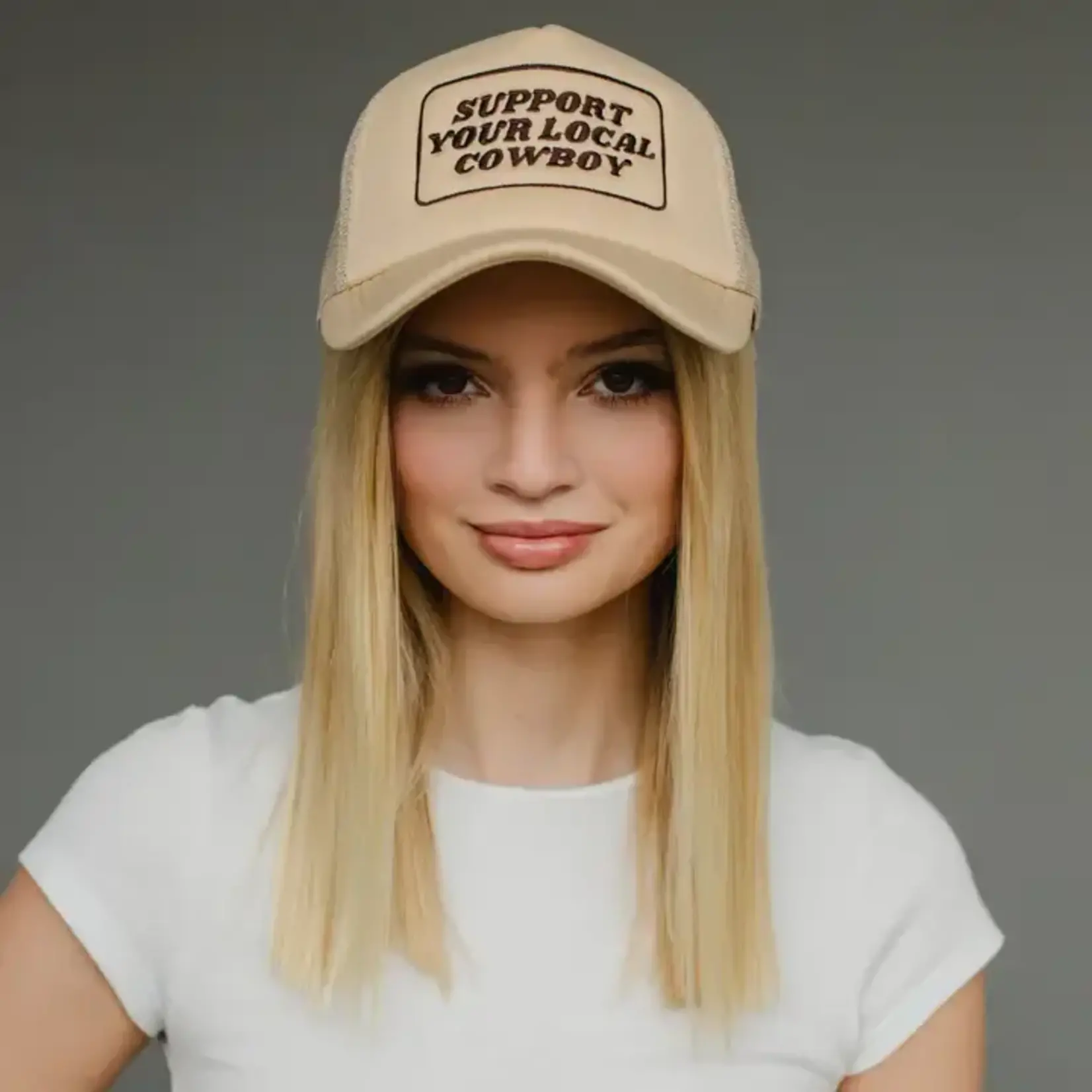 Panache Apparel Panache Tan Support Your Local Cowboy Trucker Hat