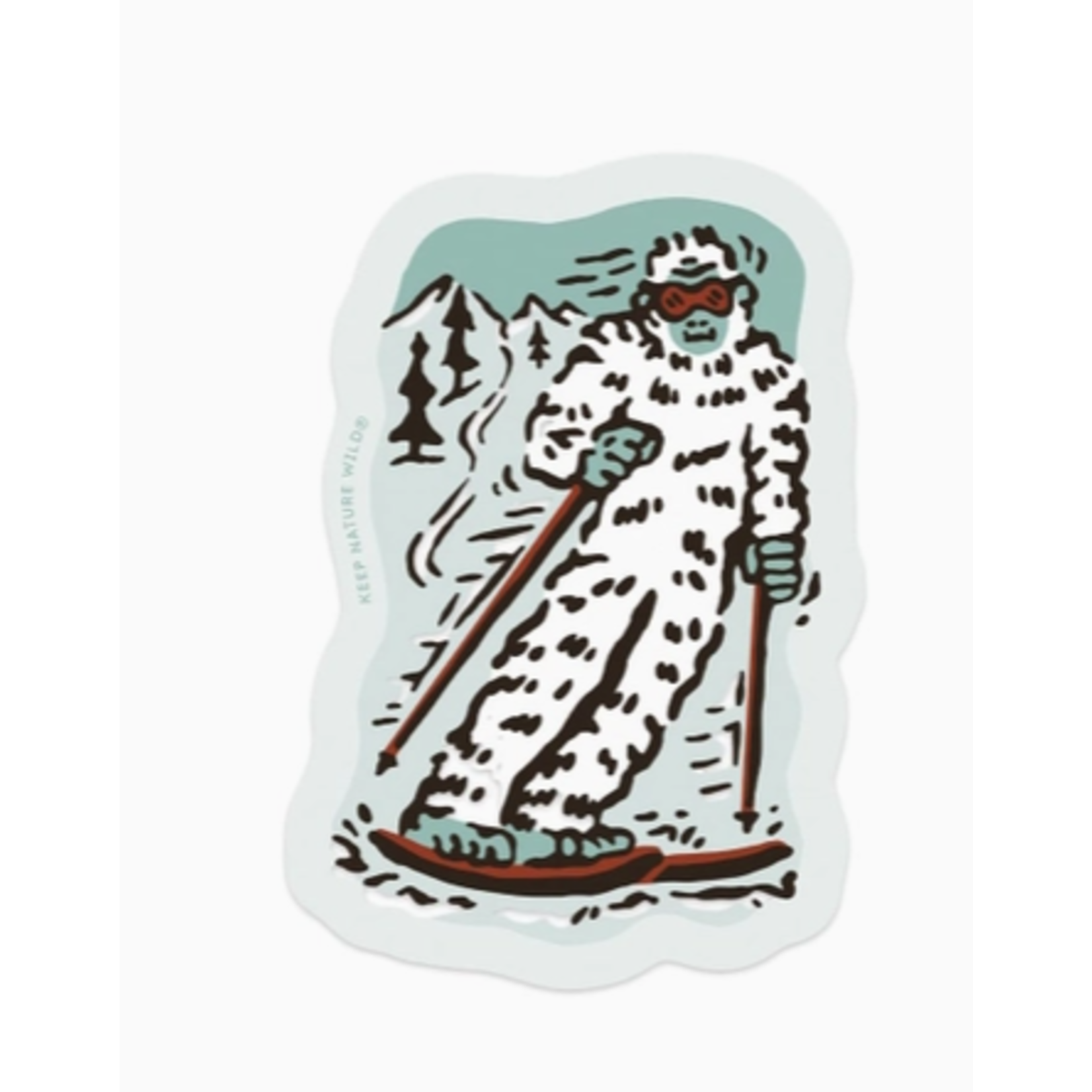 Keep Nature Wild KNW Skiing Sasquatch | Sticker