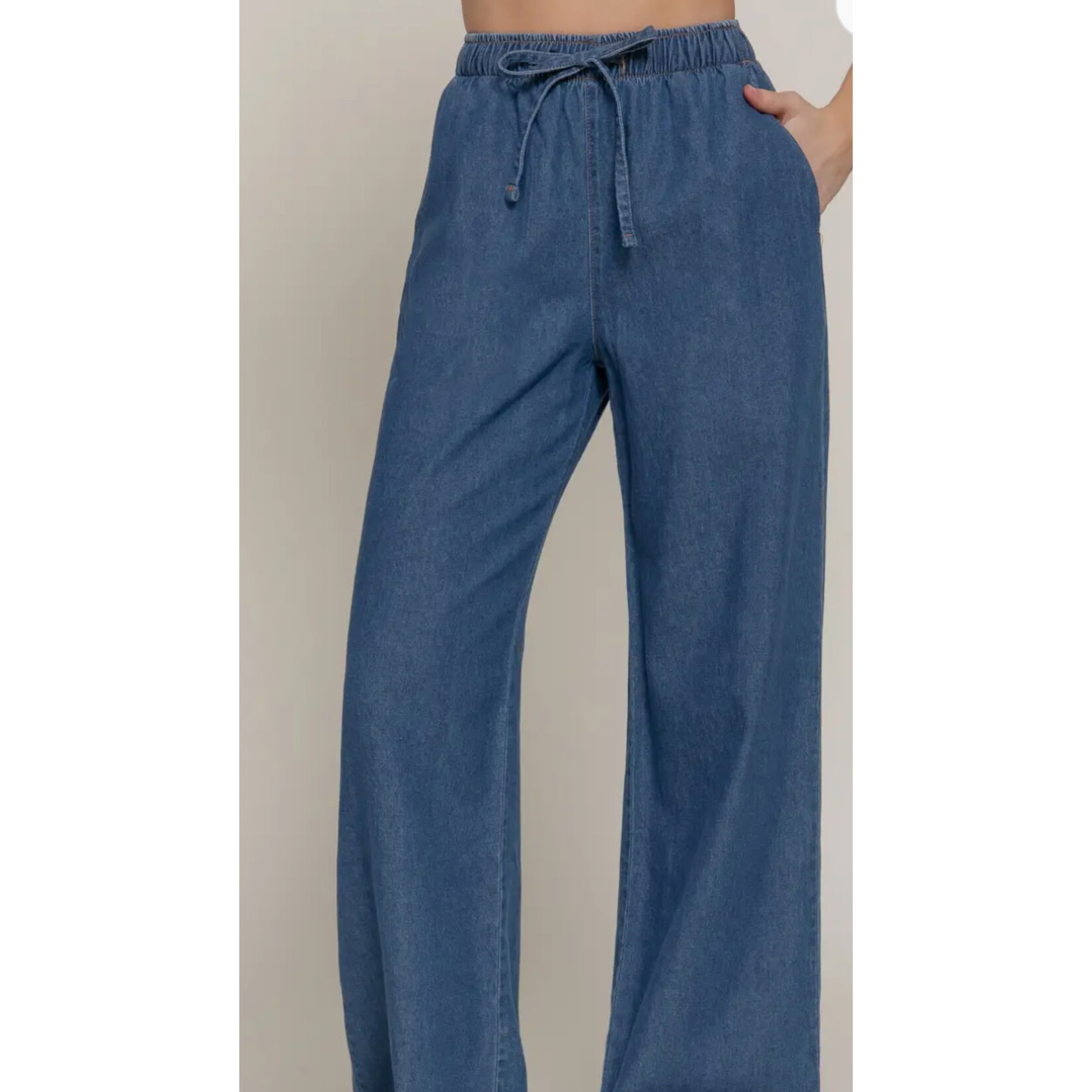 Active Basics AB Elastic Waistband Straight Denim Long Pants