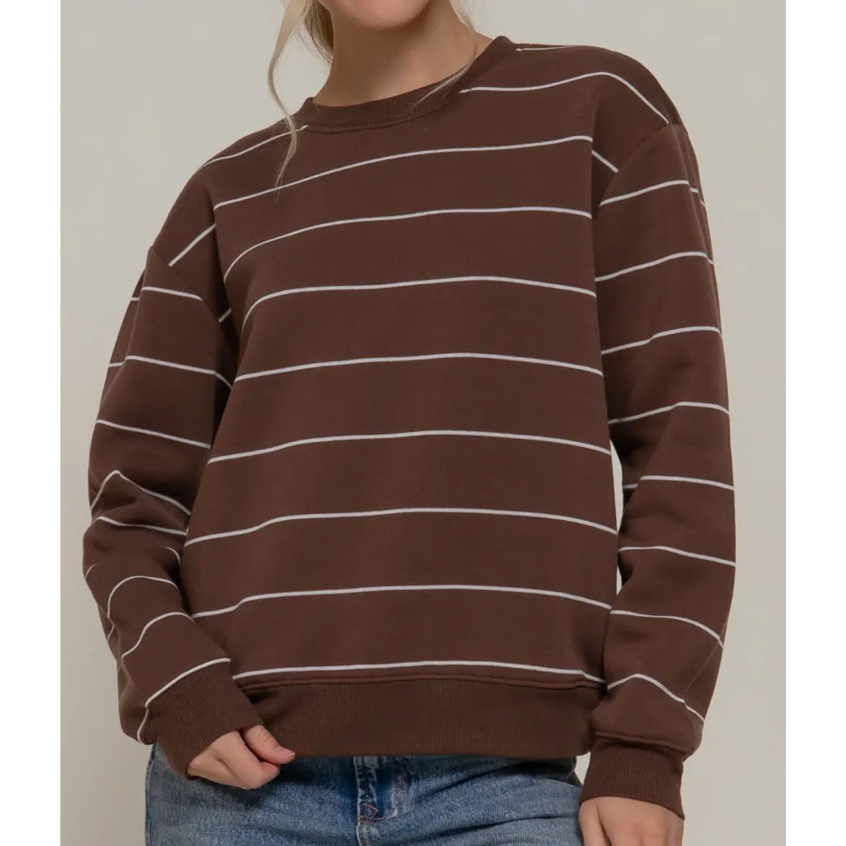 Active Basics AB Stripe Inner Fleece Sweatshirt