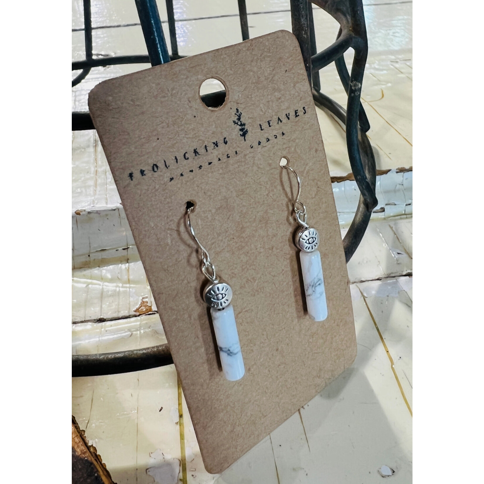 Frolicking Leaves Frolicking Leaves White Howlite Earrings