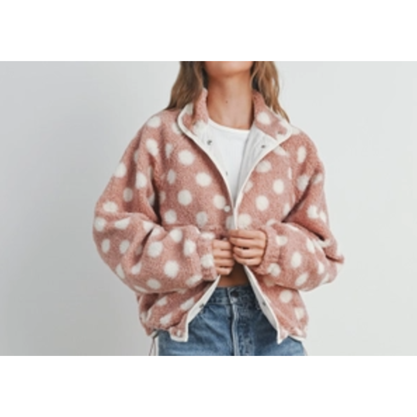 Buttermelon Buttermelon Polka Dot Button Down Jacket