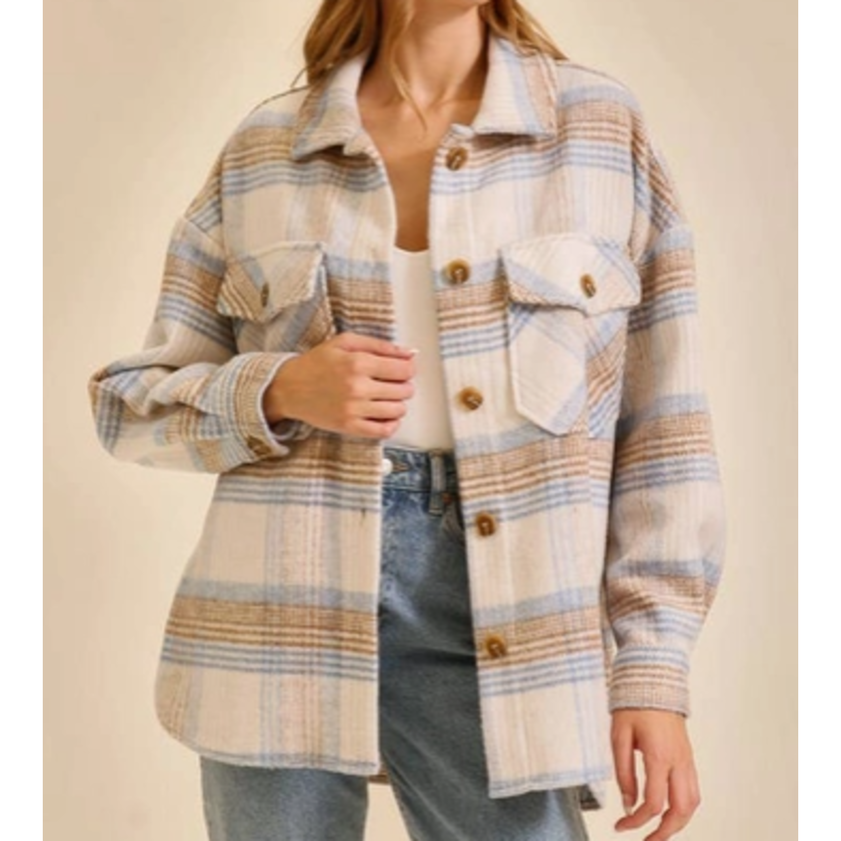 Vanilla Monkey VM Fall Vibes Plaid Print Shacket