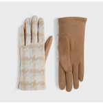 Coco & Carmen C+C Houndstooth Touchscreen Gloves- Tan