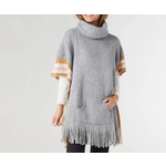 Coco & Carmen C+C Myrna Turtleneck Poncho with Border Stripes