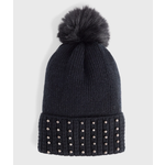 Coco & Carmen C+C Razzle Dazzel Knit Hat-Black