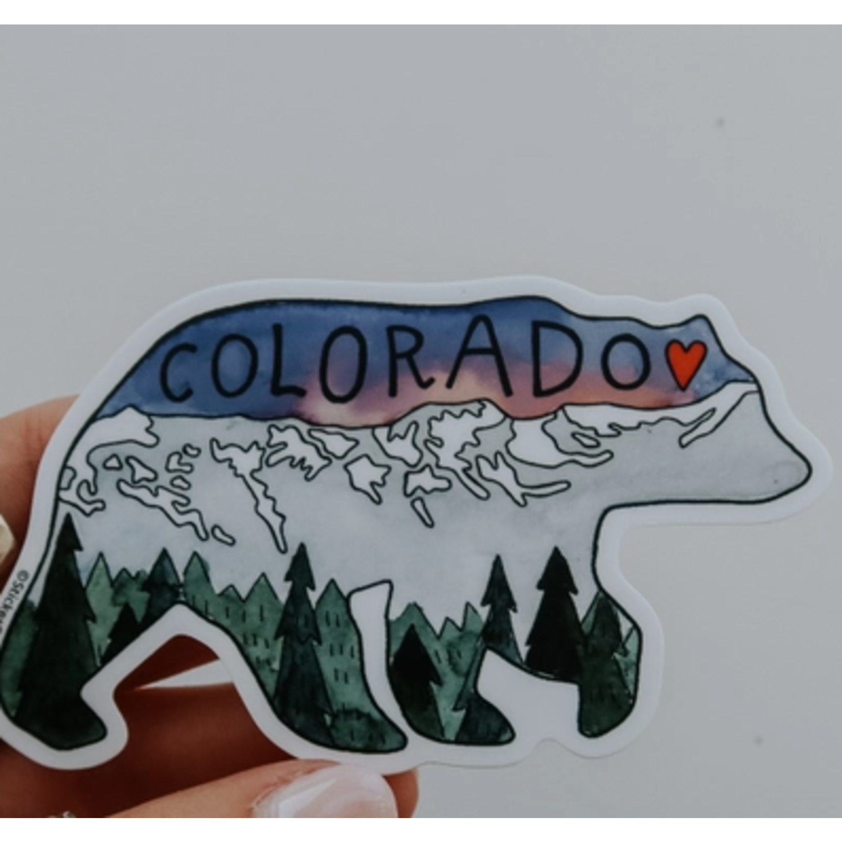 Sticker Girl Sticker Girl Colorado Purple Mountain Bear Vinyl Sticker