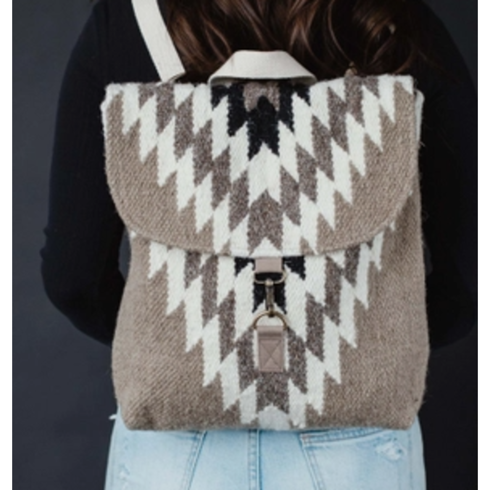 Panache Apparel Panache Apparel Taupe, Cream & Black Aztec Backpack