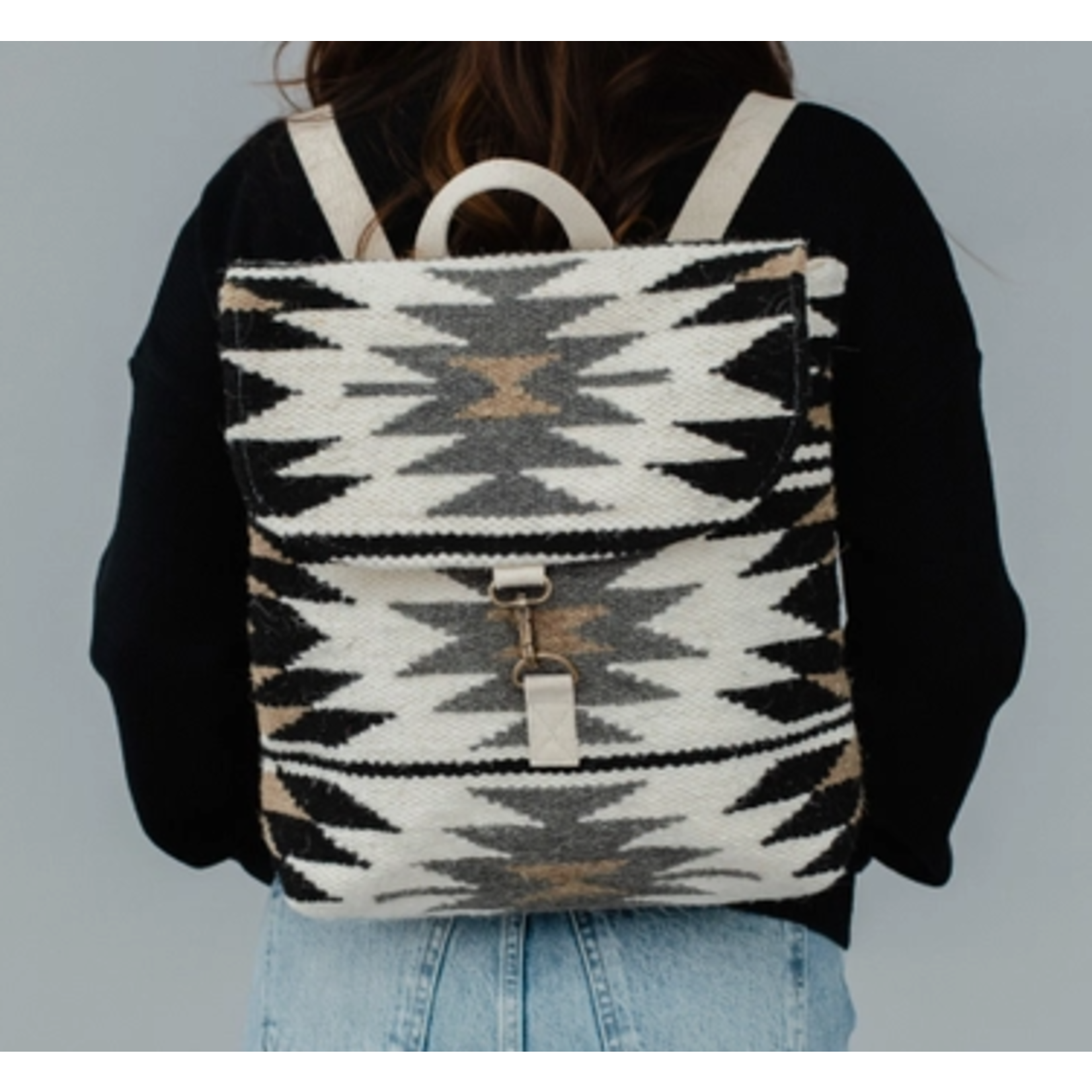 Panache Apparel Panache Cream & Black Aztec Backpack