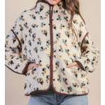 Very J Very J Floral Printed Fleece Sherpa Jacket