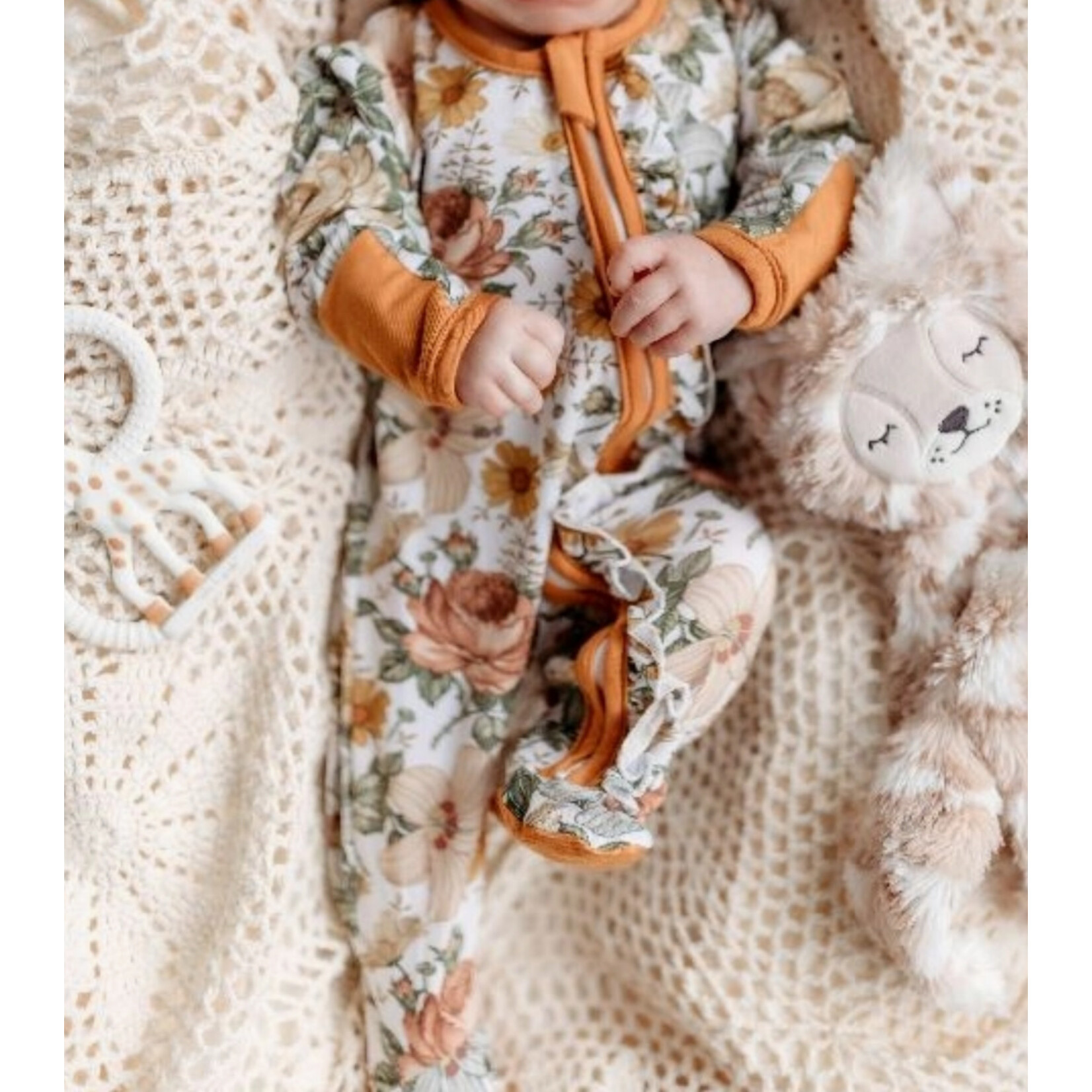 Ruffles & Bowties R&B Baby Girls Ruffle Sleeper