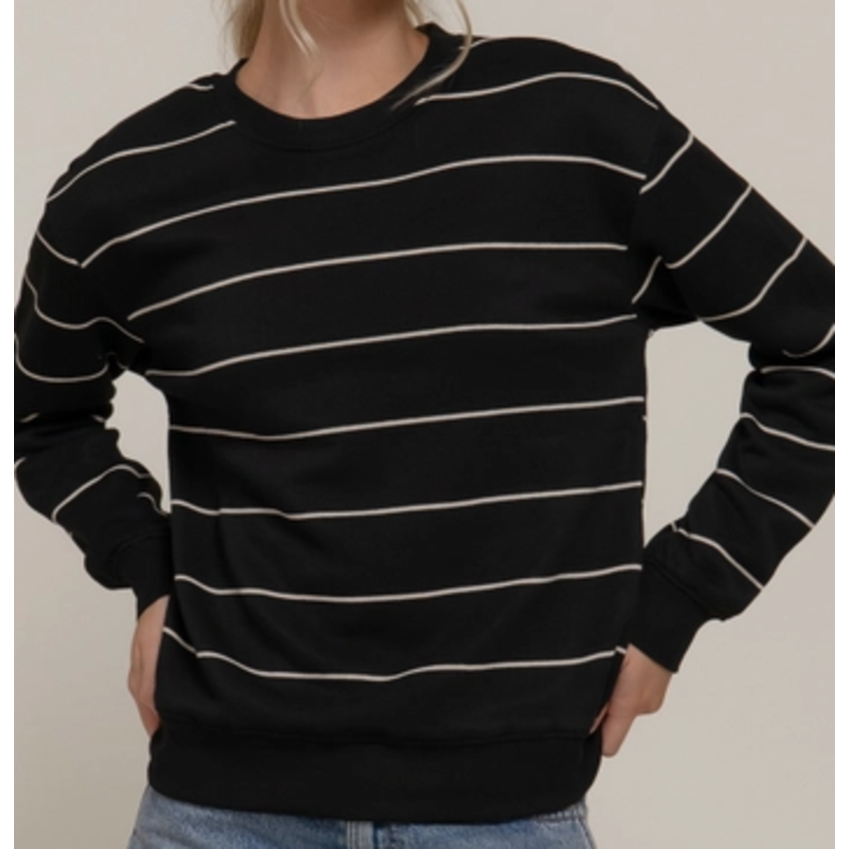 Active Basics AB Stripe Inner Fleece Sweatshirt