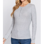 Active Basics AB LS Henley Thermal Knit Top