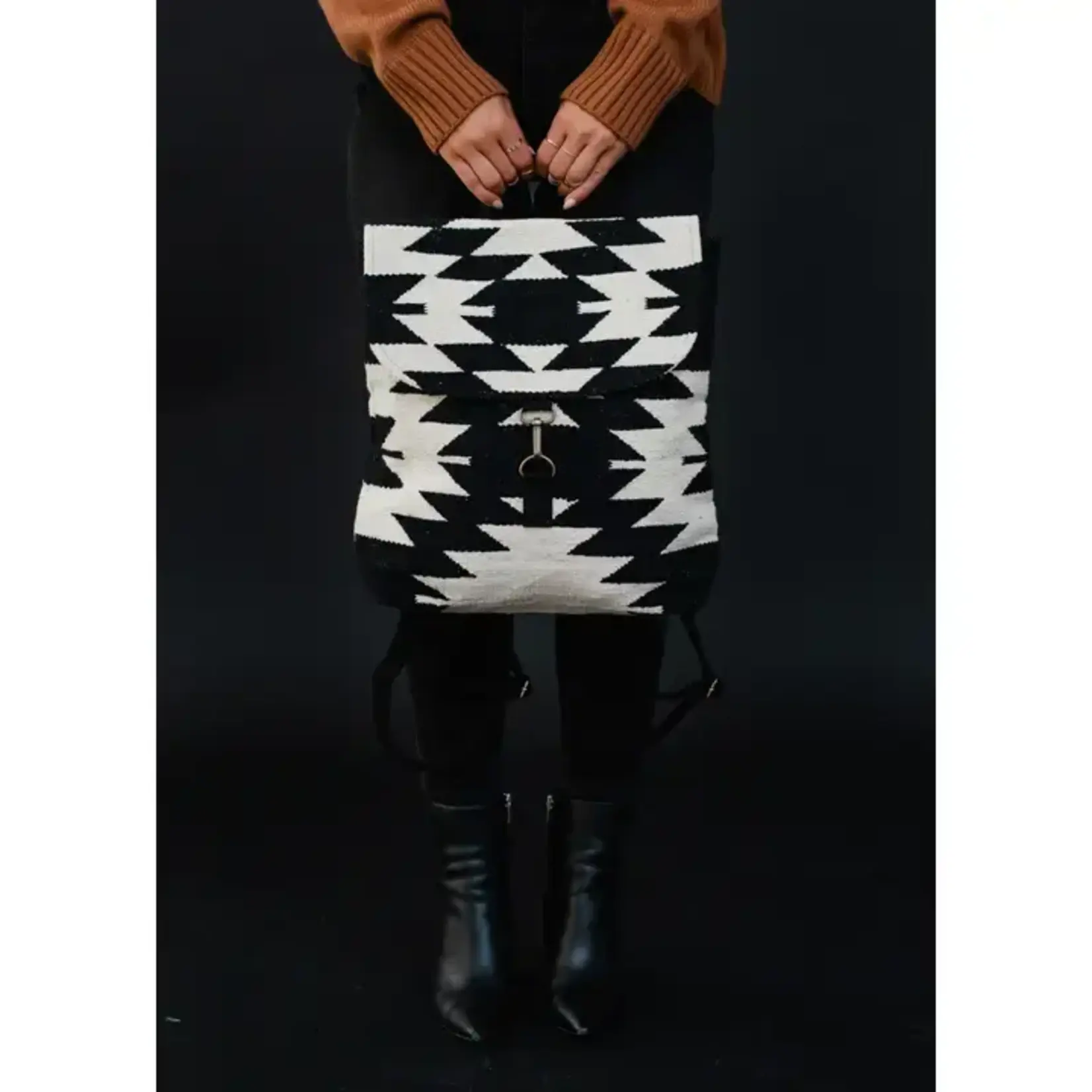 Panache Apparel Panache Apparel Black & Cream Aztec Backpack