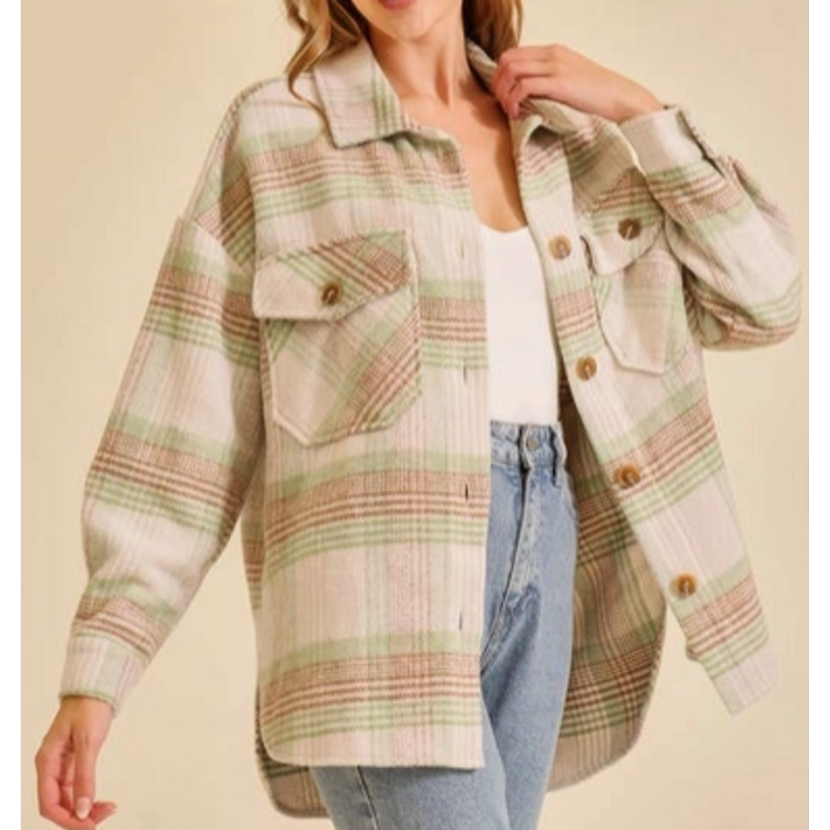 Vanilla Monkey VM Fall Vibes Plaid Print Shacket