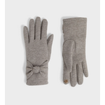 Coco & Carmen C&C Bow Twist Wrist Touchscreen Gloves Gray