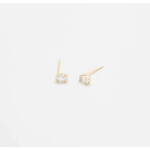 Admiral Row AR White Cubic Zirconia Oval Gold Vermeil Stud Earrings - Jewelry