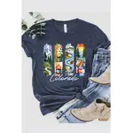 Colorbear Colorado State Brushstroke Graphic T-Shirt